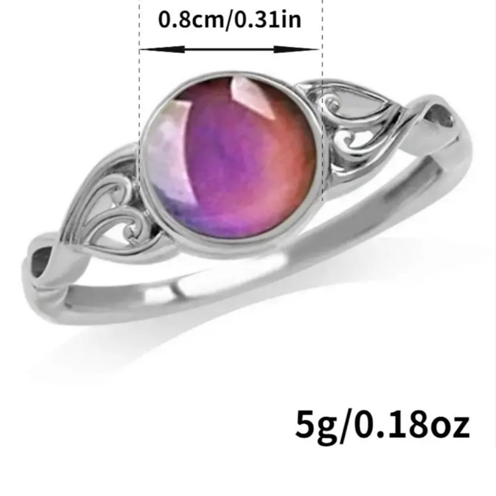 LAST ONE!! Delicate Silver Tone Pinky Mood Ring - Picture 4 of 4